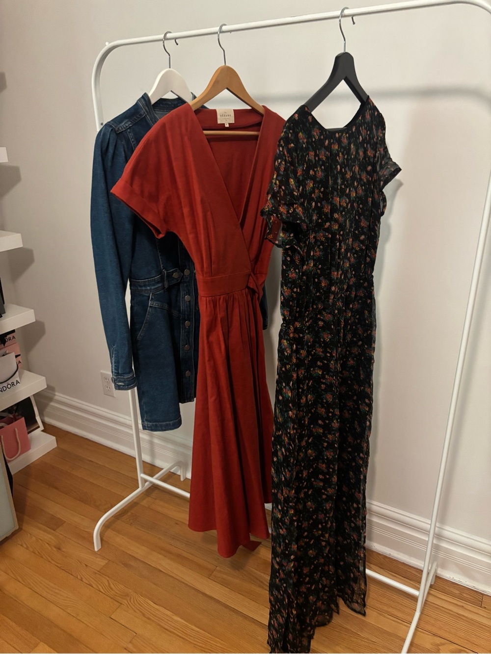 Sezane Dark Blue Denim Mini Dress - Picture 4 of 4